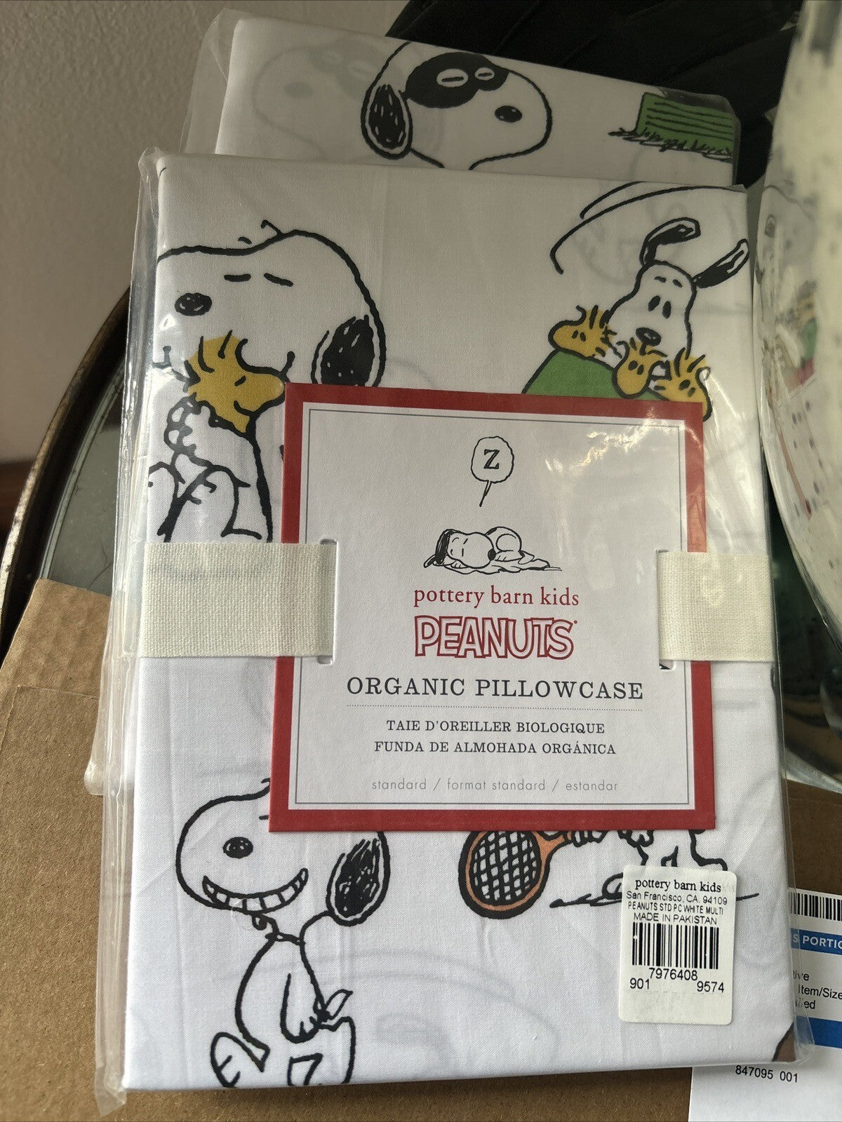 Disney Snoopy Pottery Barn Pillowcase holiday party peanuts school kid travel y