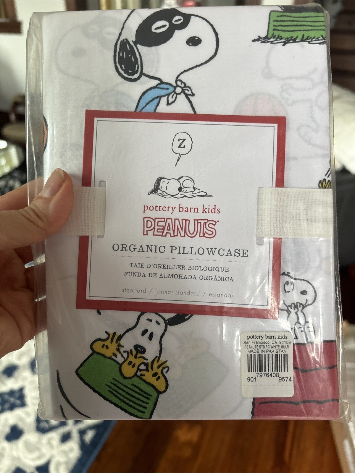 Disney Snoopy Pottery Barn Pillowcase holiday party peanuts school kid travel y