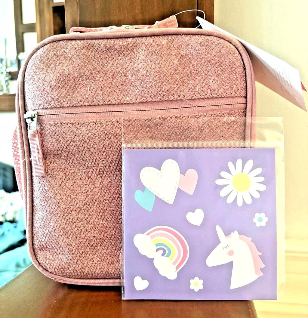 Pottery Barn School Disney Glitter Snoopy LUNCH BOX travel Bag set Barbie girl .