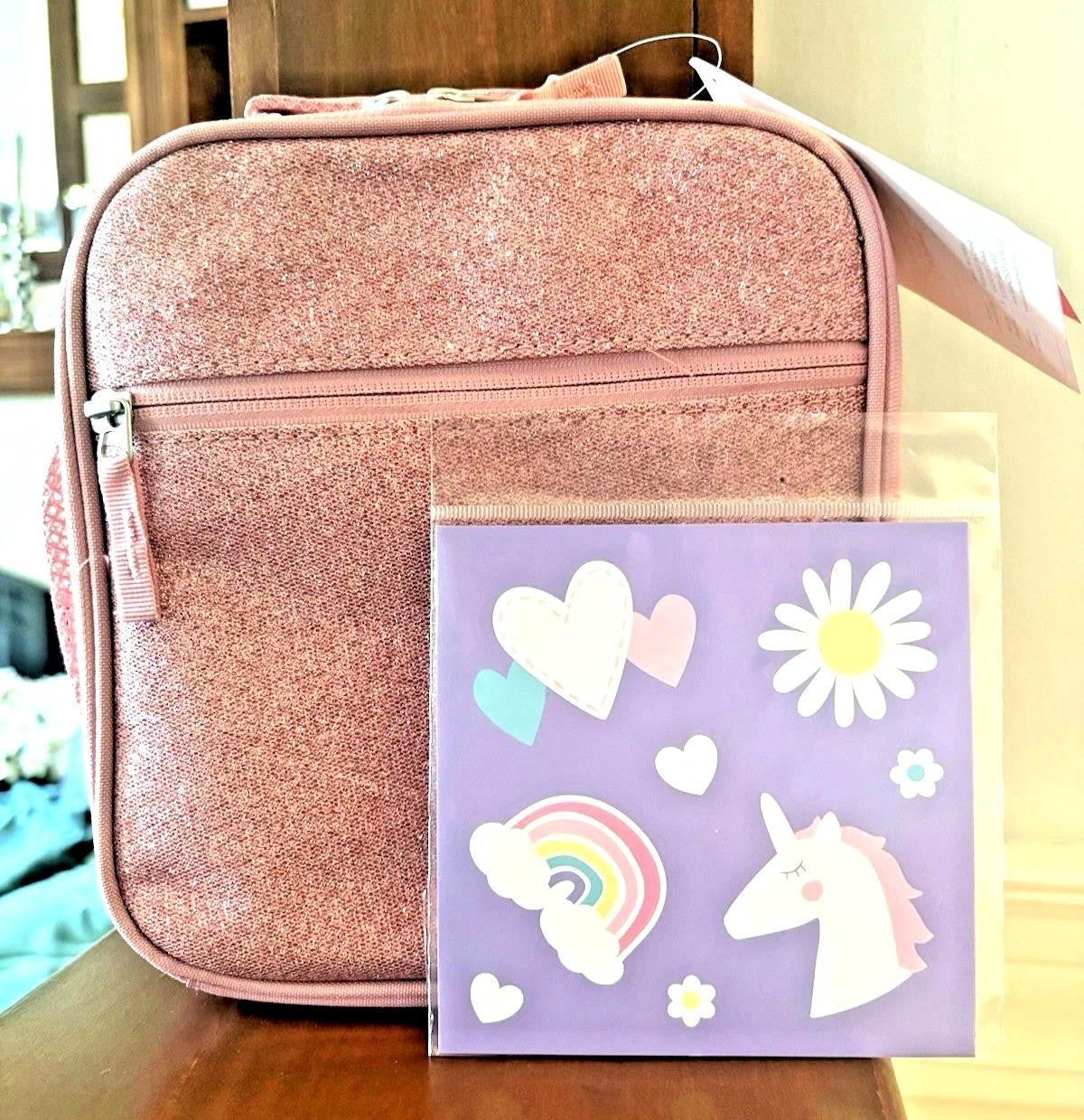 Pottery Barn School Disney Glitter Snoopy LUNCH BOX travel Bag set Barbie girl .