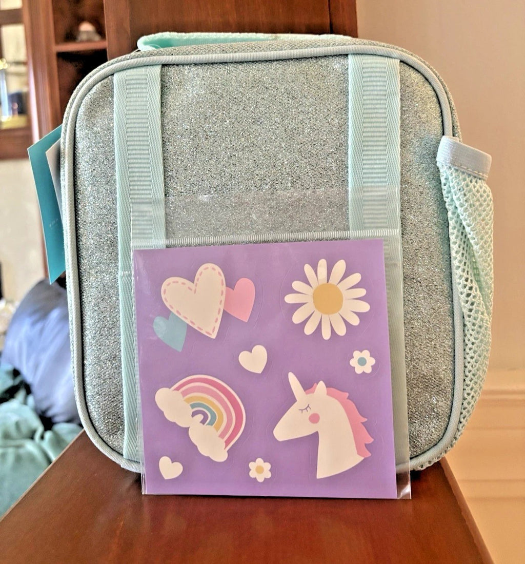 Pottery Barn School Disney Glitter Snoopy LUNCH BOX travel Bag set Barbie girl .