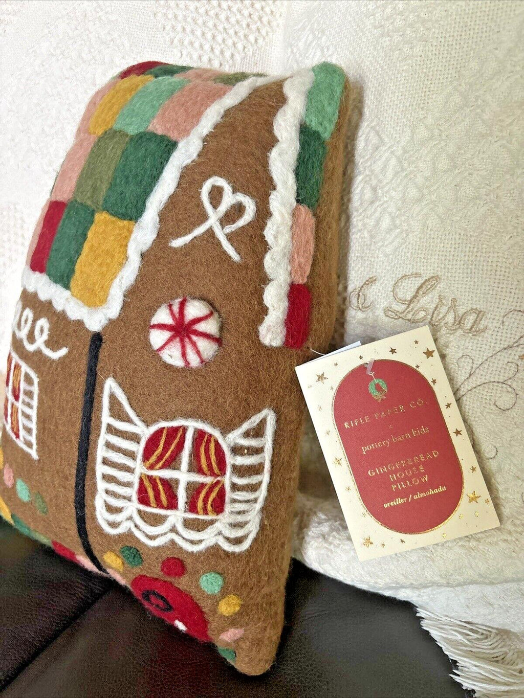 Pottery Barn Gingerbread Disney Christmas Holiday pillow gift set party ?? [