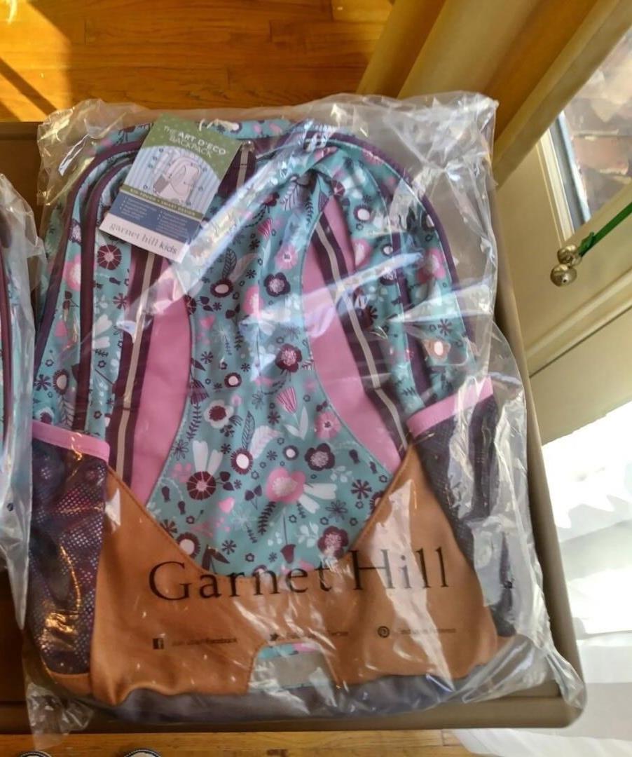 Garnet Hill Flower LARGE BACKPACK+ Pottery Barn LUNCH Bag school travel girl new