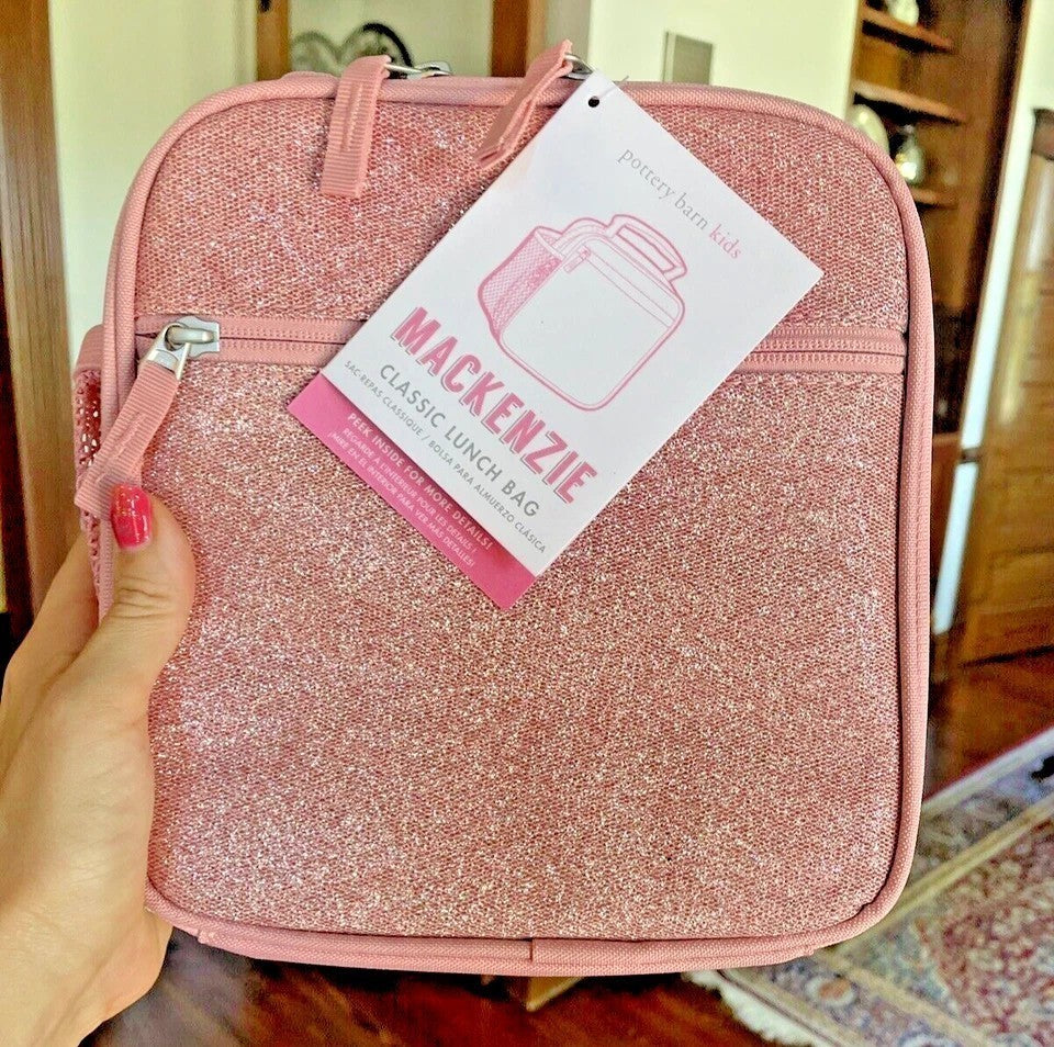 Pottery Barn School Disney Glitter Snoopy LUNCH BOX travel Bag set Barbie girl .