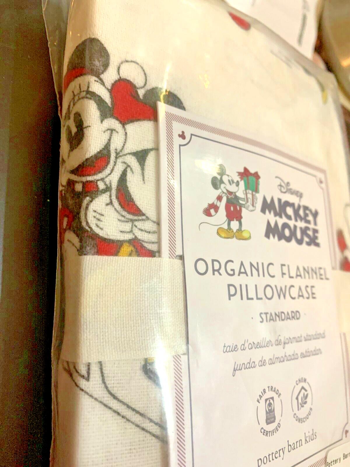 Disney Mickey Mouse Pottery Barn holiday winter Christmas gift star Pillowcase "