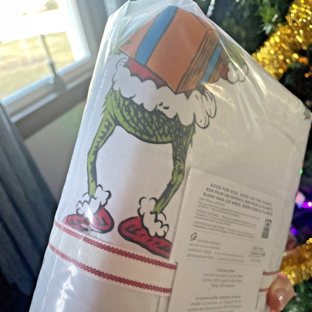 Disney Pottery Barn GRINCH Christmas pillow Sham Dr Seuss Holiday party kid =