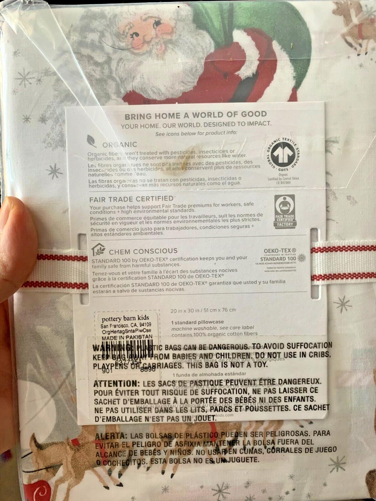 Pottery Barn Christmas holiday pillowcase Rudolph Heritage Santa Disney gift 1