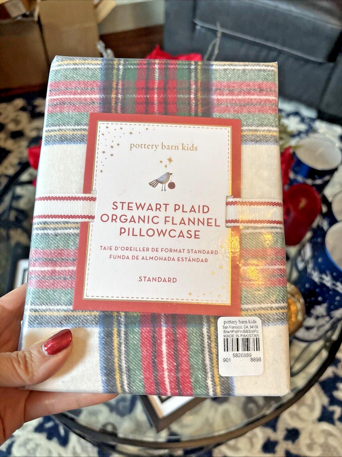 Pottery Barn holiday PLAID Pillowcase gift party Christmas kid Stewart disney y