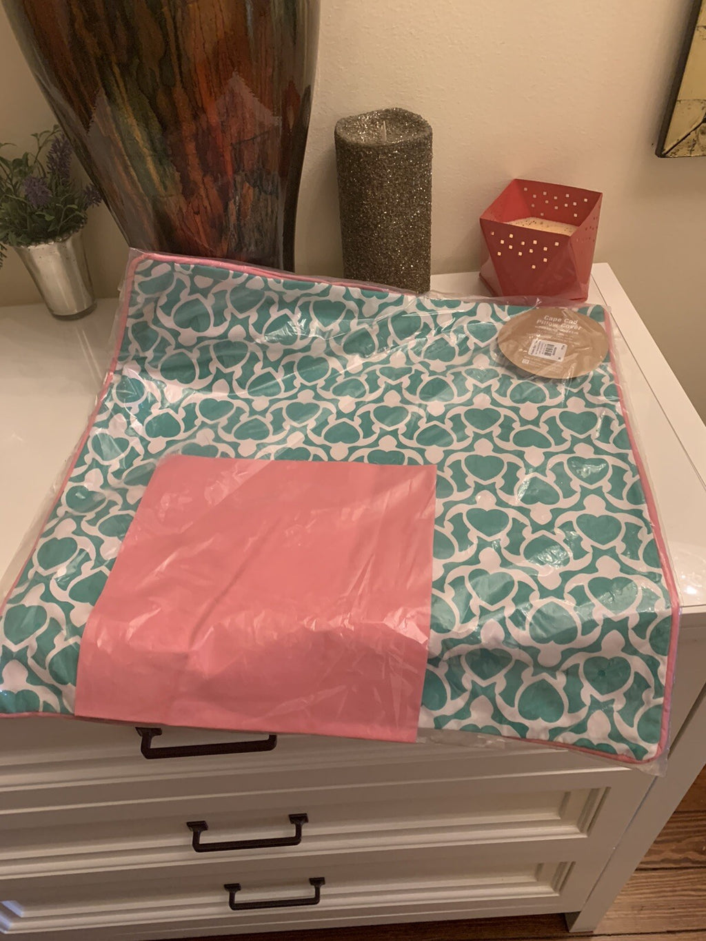Pottery Barn pillow cover school girl beach TURTLE HEART gift ocean sea Disney
