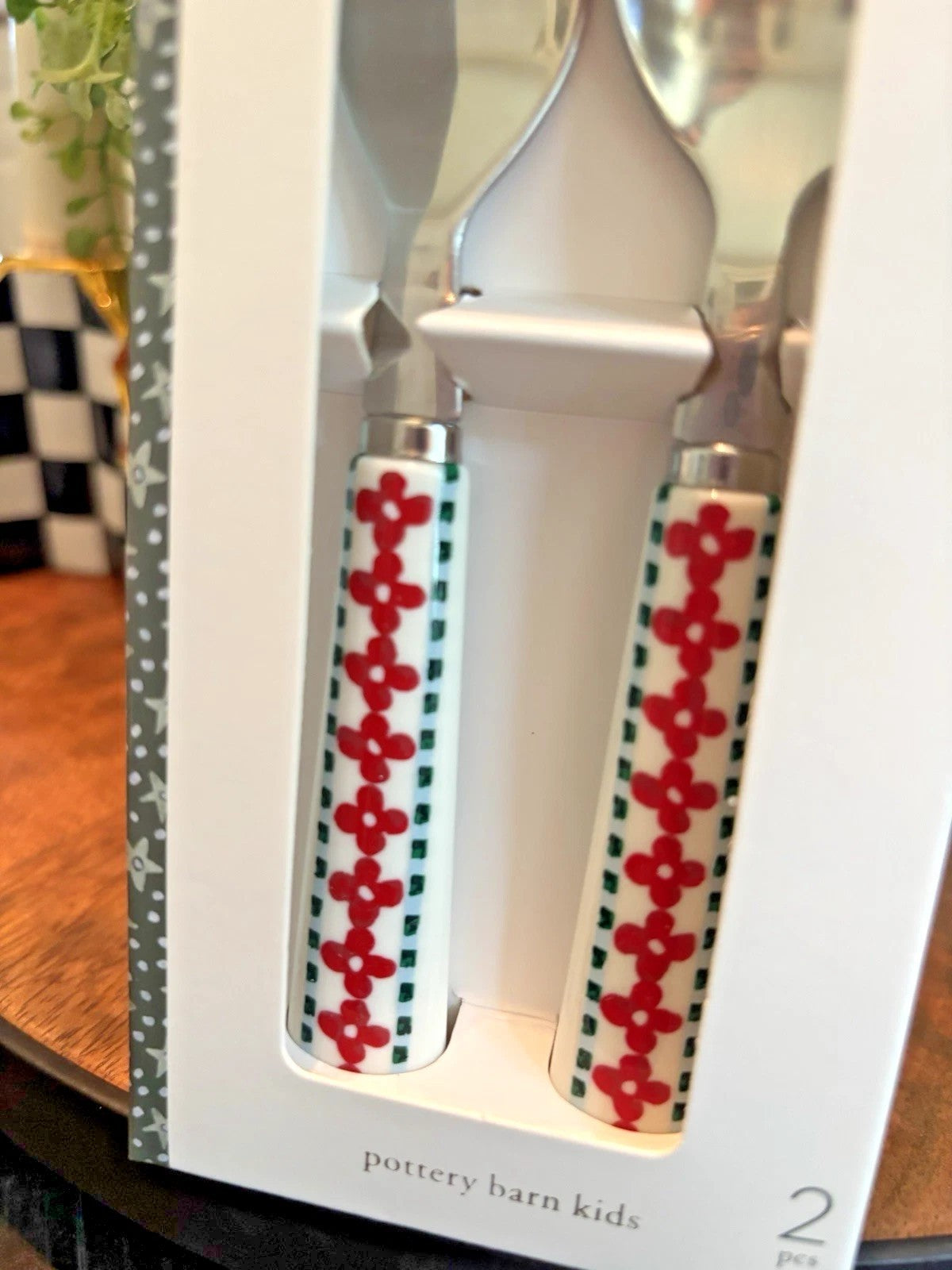 Pottery Barn Christmas Utensil set holiday party Disney travel school Riley red