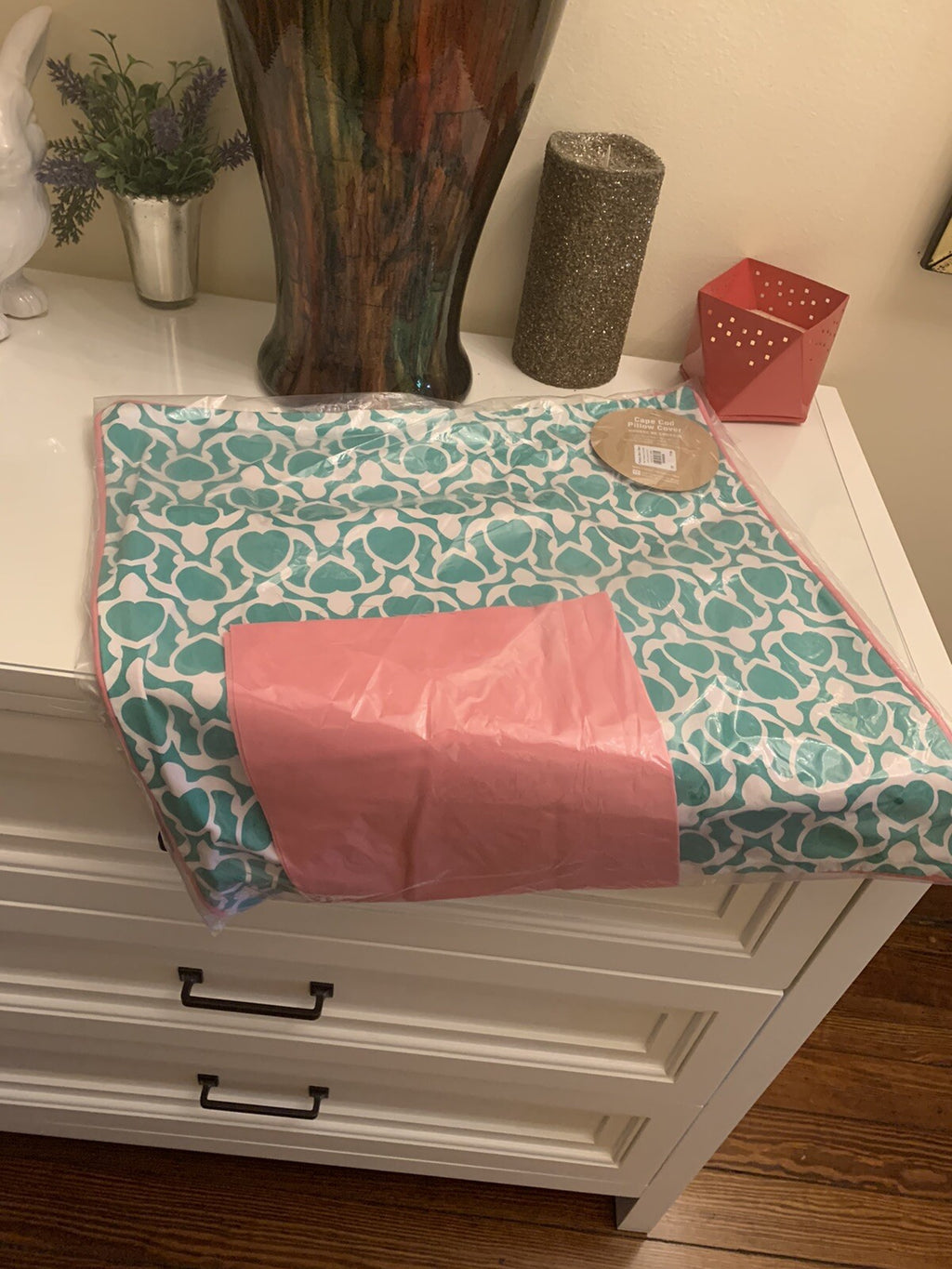 Pottery Barn pillow cover school girl beach TURTLE HEART gift ocean sea Disney