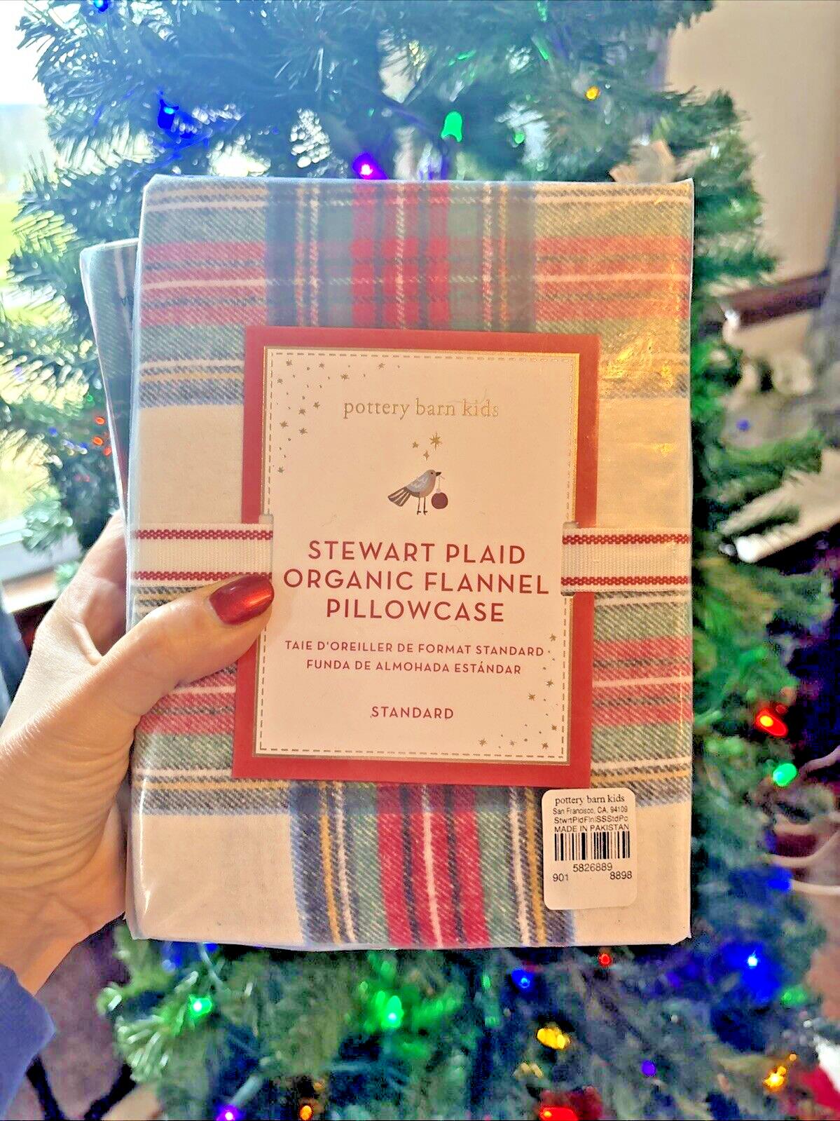 Pottery Barn holiday PLAID Pillowcase gift party Christmas kid Stewart disney y