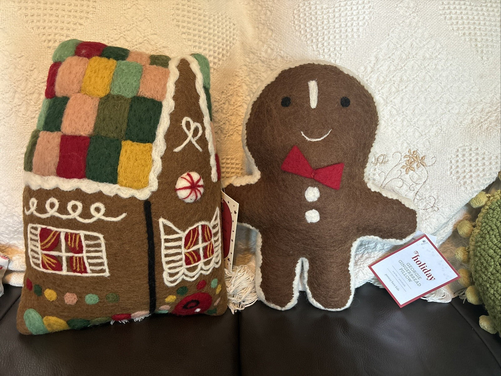 Pottery Barn Gingerbread Disney Christmas Holiday pillow gift set party ?? [