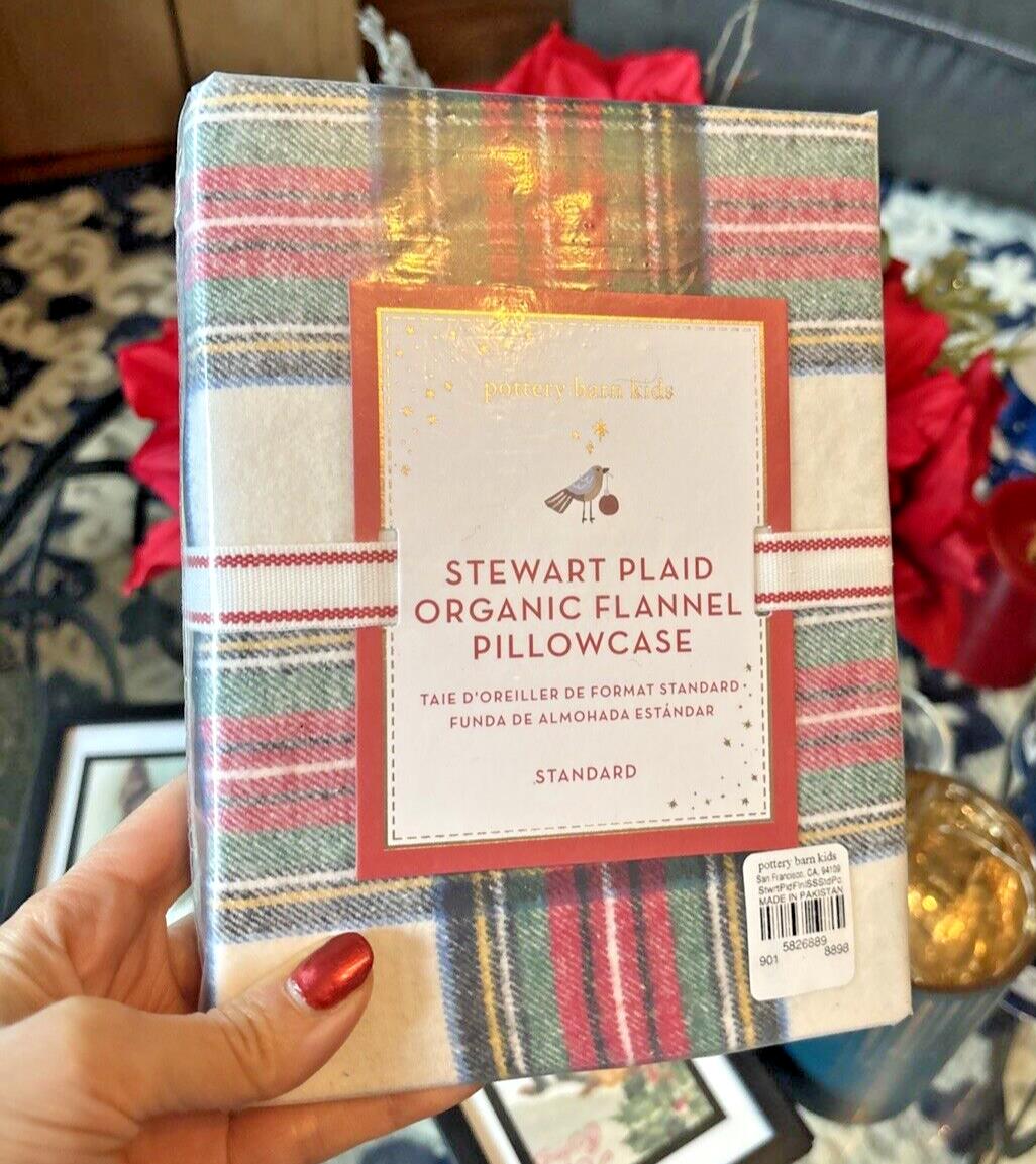 Pottery Barn holiday PLAID Pillowcase gift party Christmas kid Stewart disney y