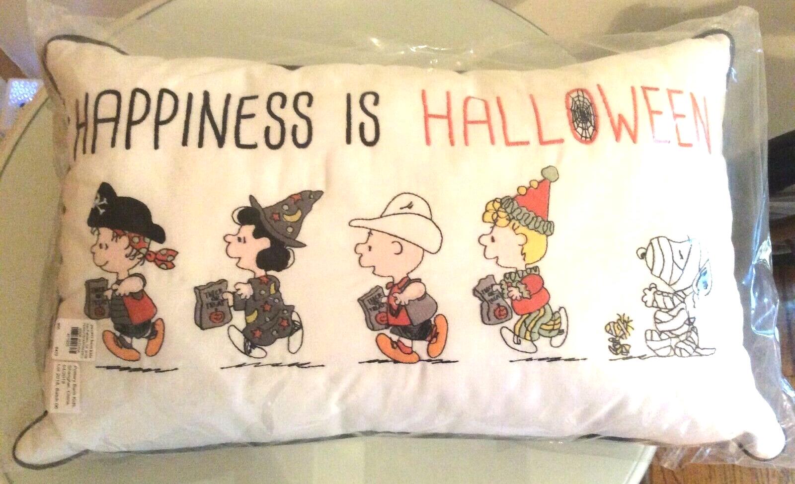 Disney Snoopy Pottery Barn Peanuts holiday Pillow School halloween 12x20 Gift =