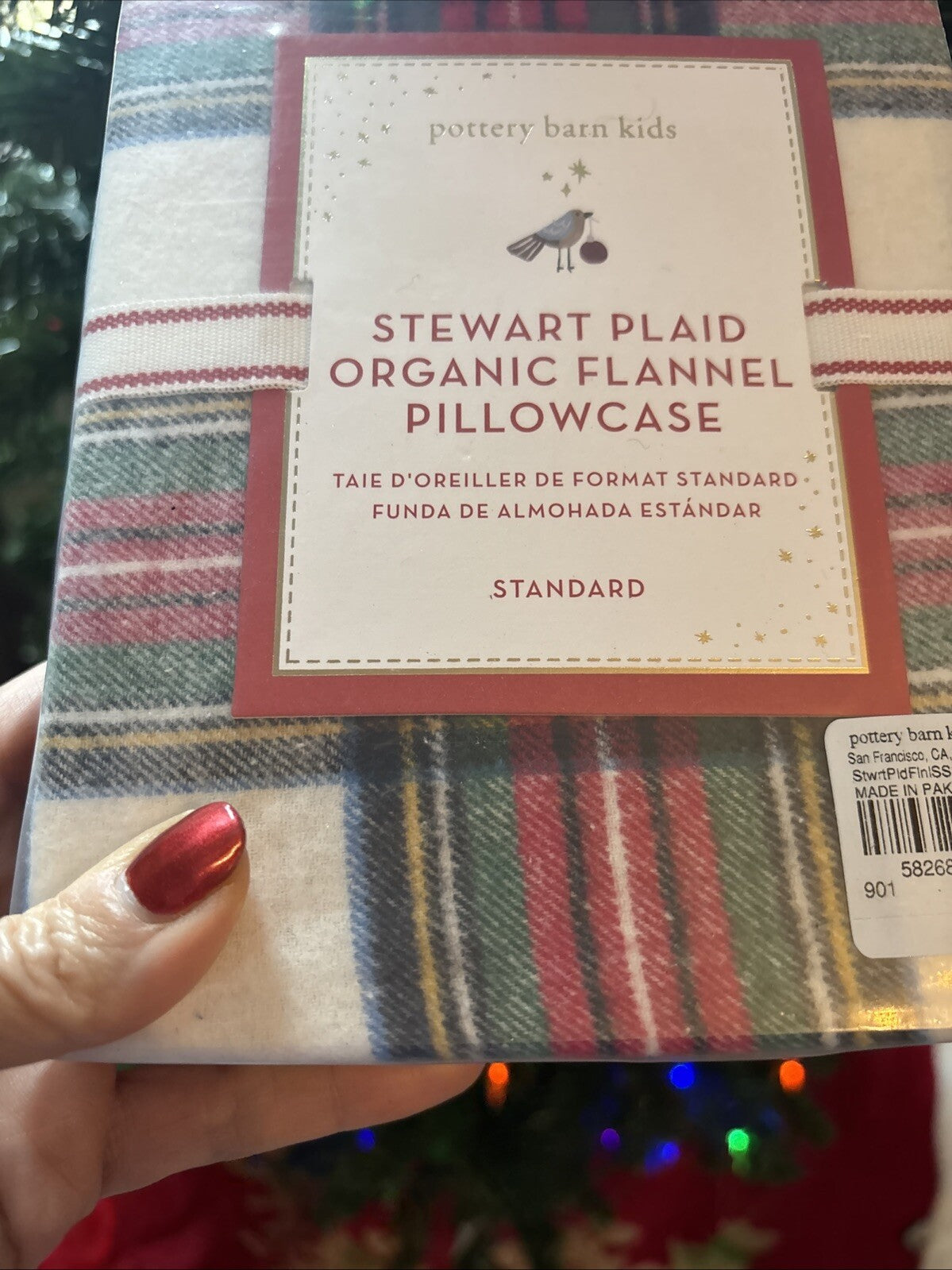 Pottery Barn holiday PLAID Pillowcase gift party Christmas kid Stewart disney y