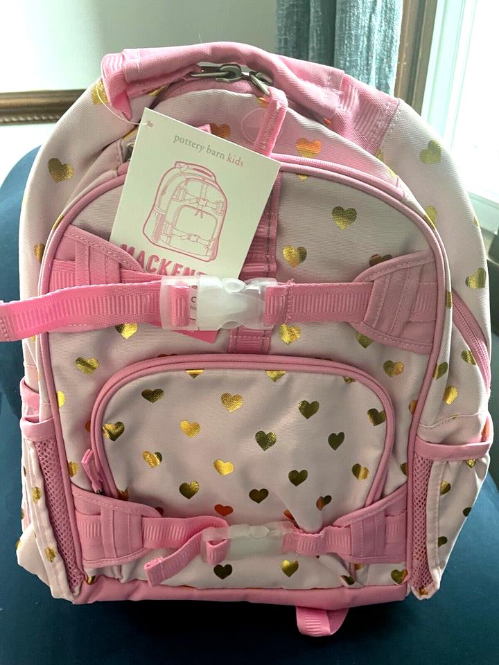Pottery barn School Glitter BACKPACK Rainbow HEART + Lunch BOX Disney princess n