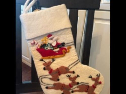 Pottery Barn Holiday Christmas stocking Santa Felt Reindeer Party Disney kid ,