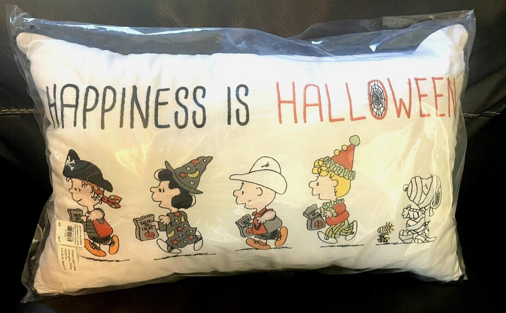 Disney Snoopy Pottery Barn Peanuts holiday Pillow School halloween 12x20 Gift =