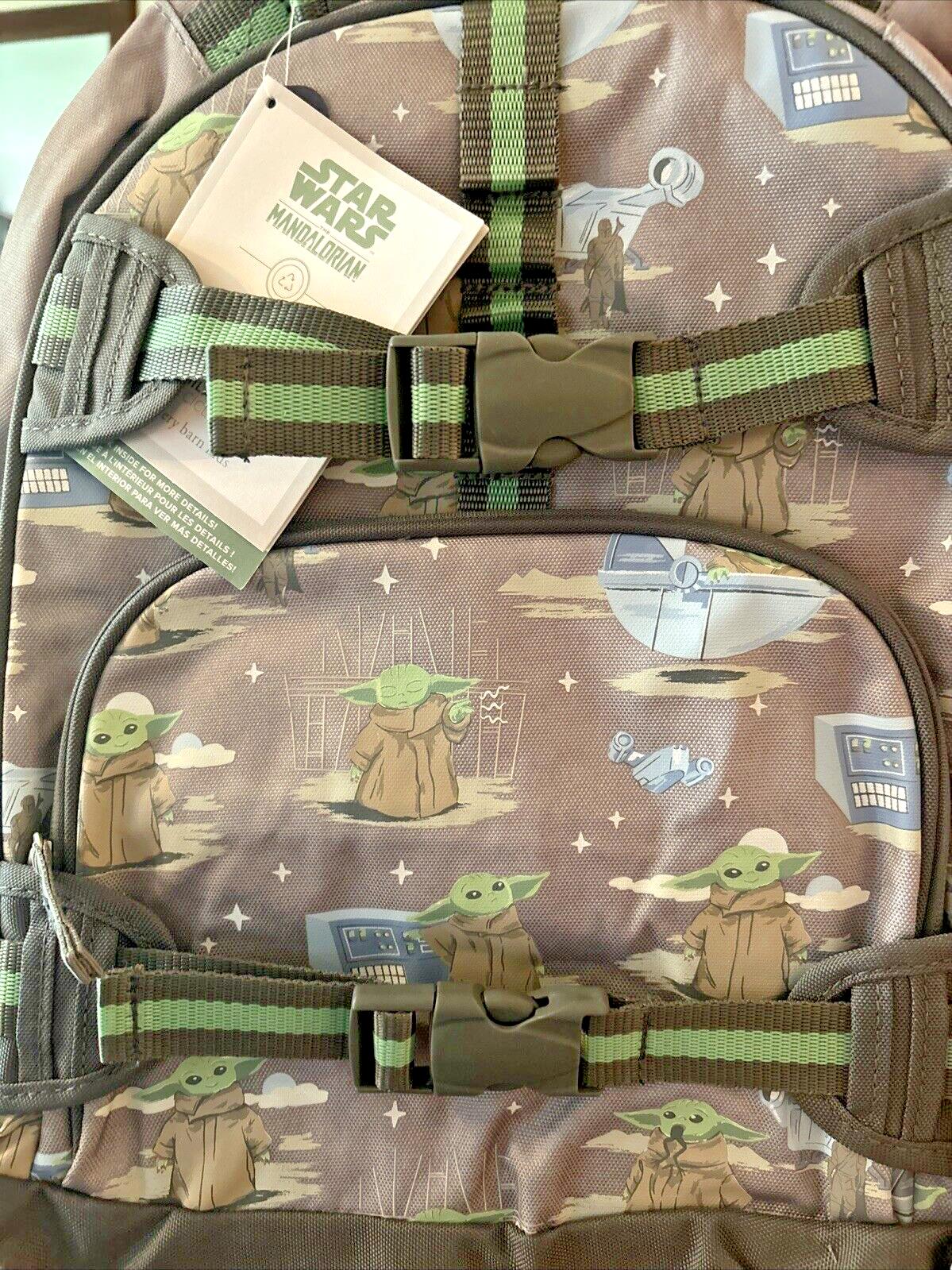 Pottery Barn Disney STAR WARS travel LARGE BACKPACK Grogu Solo Mandalorian boy .