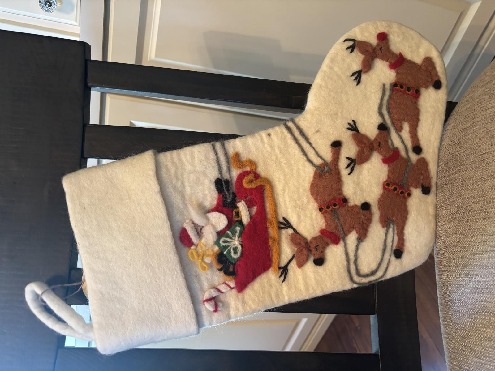 Pottery Barn Holiday Christmas stocking Santa Felt Reindeer Party Disney kid ,