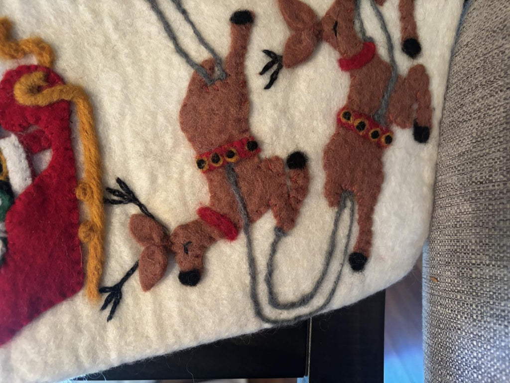 Pottery Barn Holiday Christmas stocking Santa Felt Reindeer Party Disney kid ,