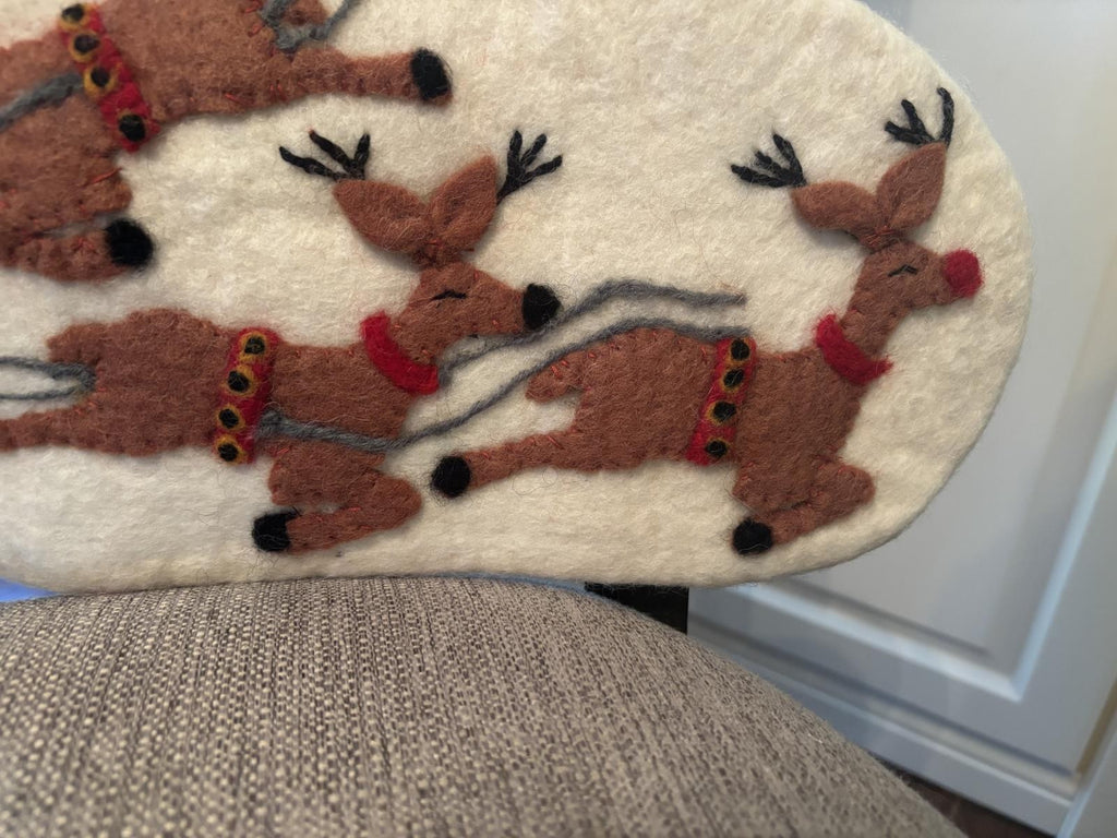 Pottery Barn Holiday Christmas stocking Santa Felt Reindeer Party Disney kid ,