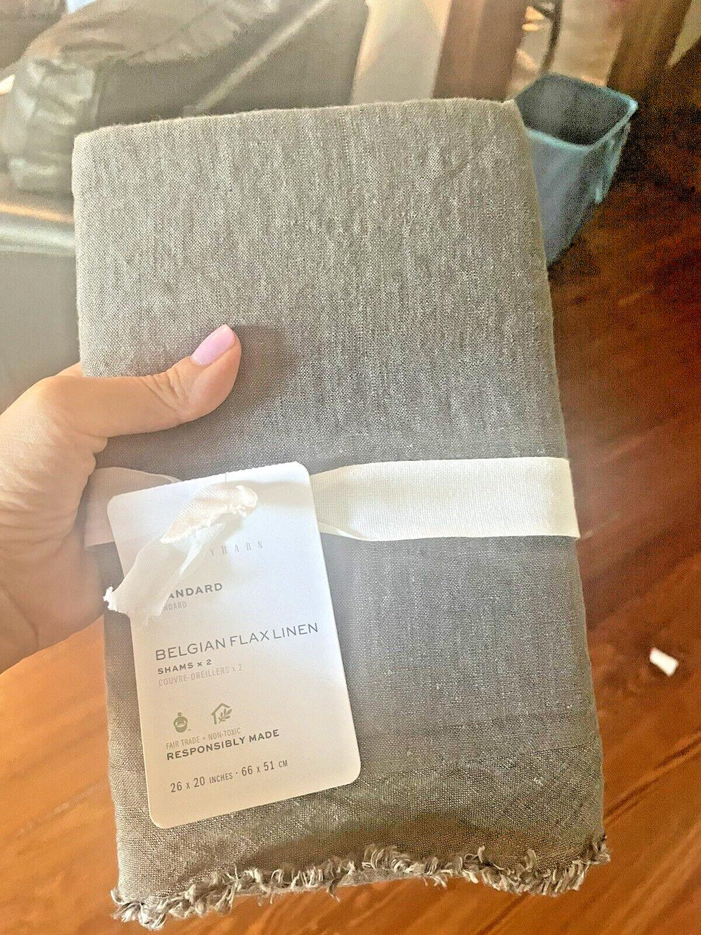 Pottery Barn Belgian Flax Linen Pillow SHAM Disney SET 2 holiday gift party -