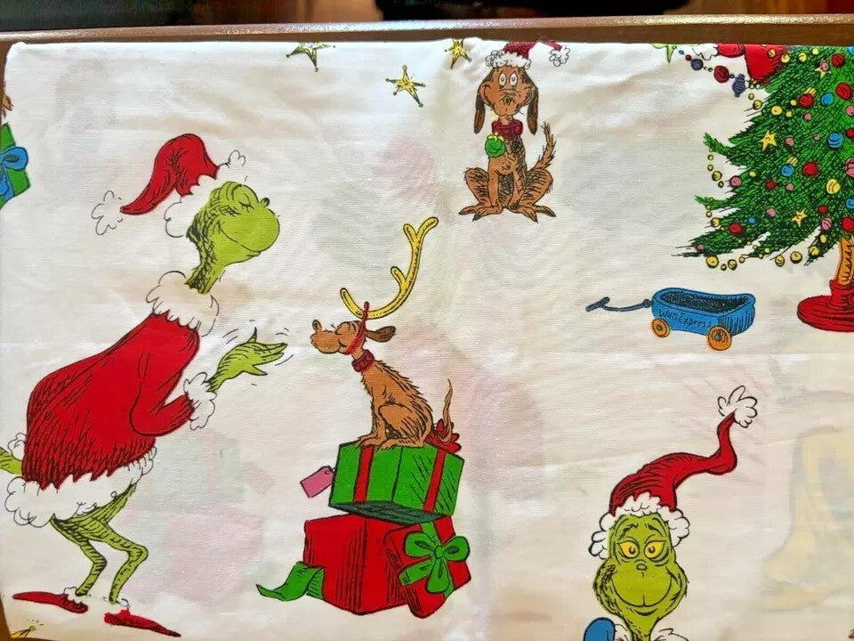 Pottery Barn GRINCH RUDOLPH Santa Christmas Seuss kid holiday Pillowcase SET 2