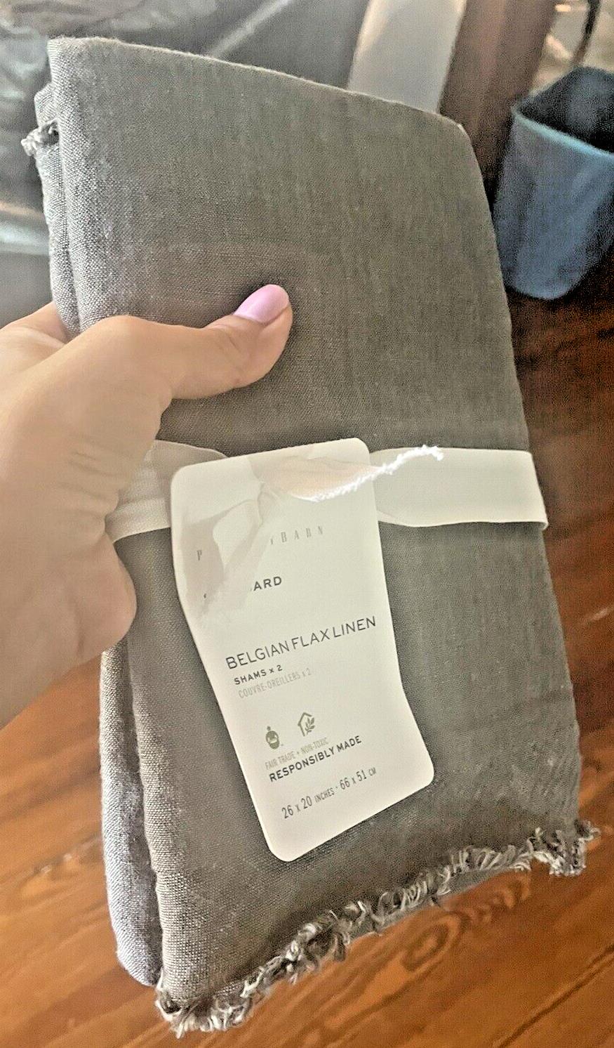 Pottery Barn Belgian Flax Linen Pillow SHAM Disney SET 2 holiday gift party -