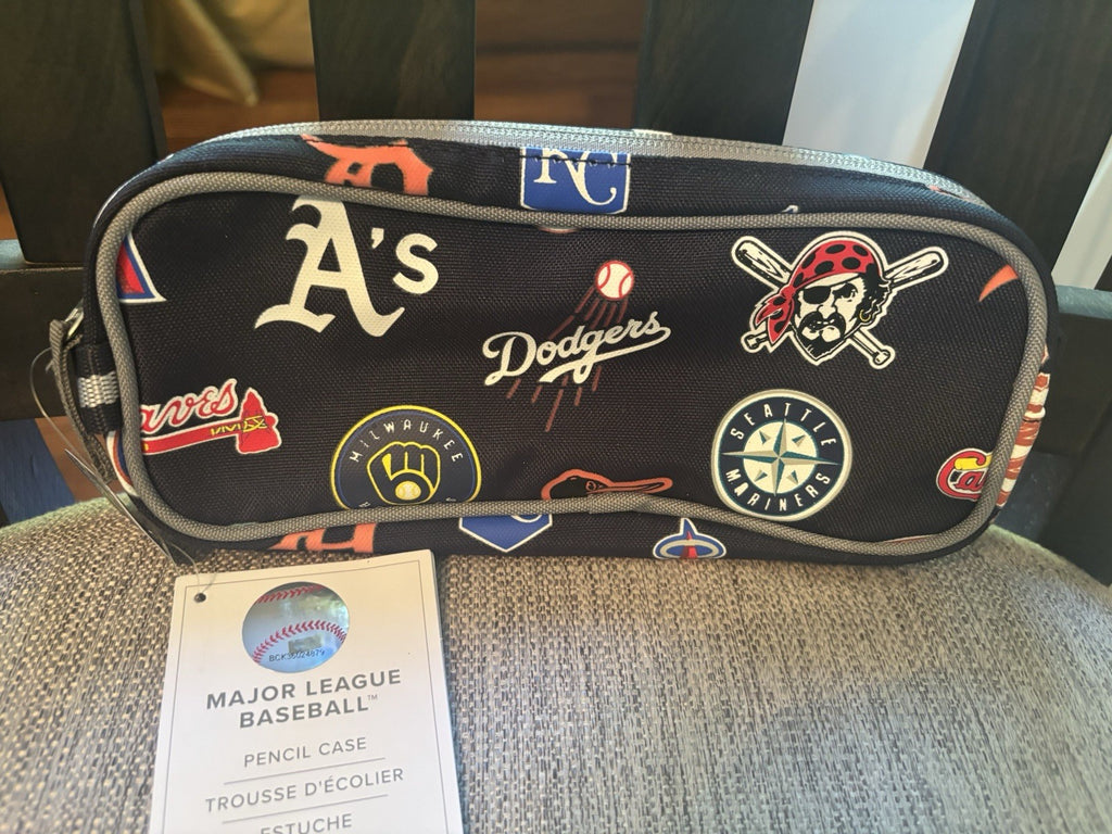 Pottery Barn School Baseball MLB sport PENCIL CASE BAG Disney travel boy team .