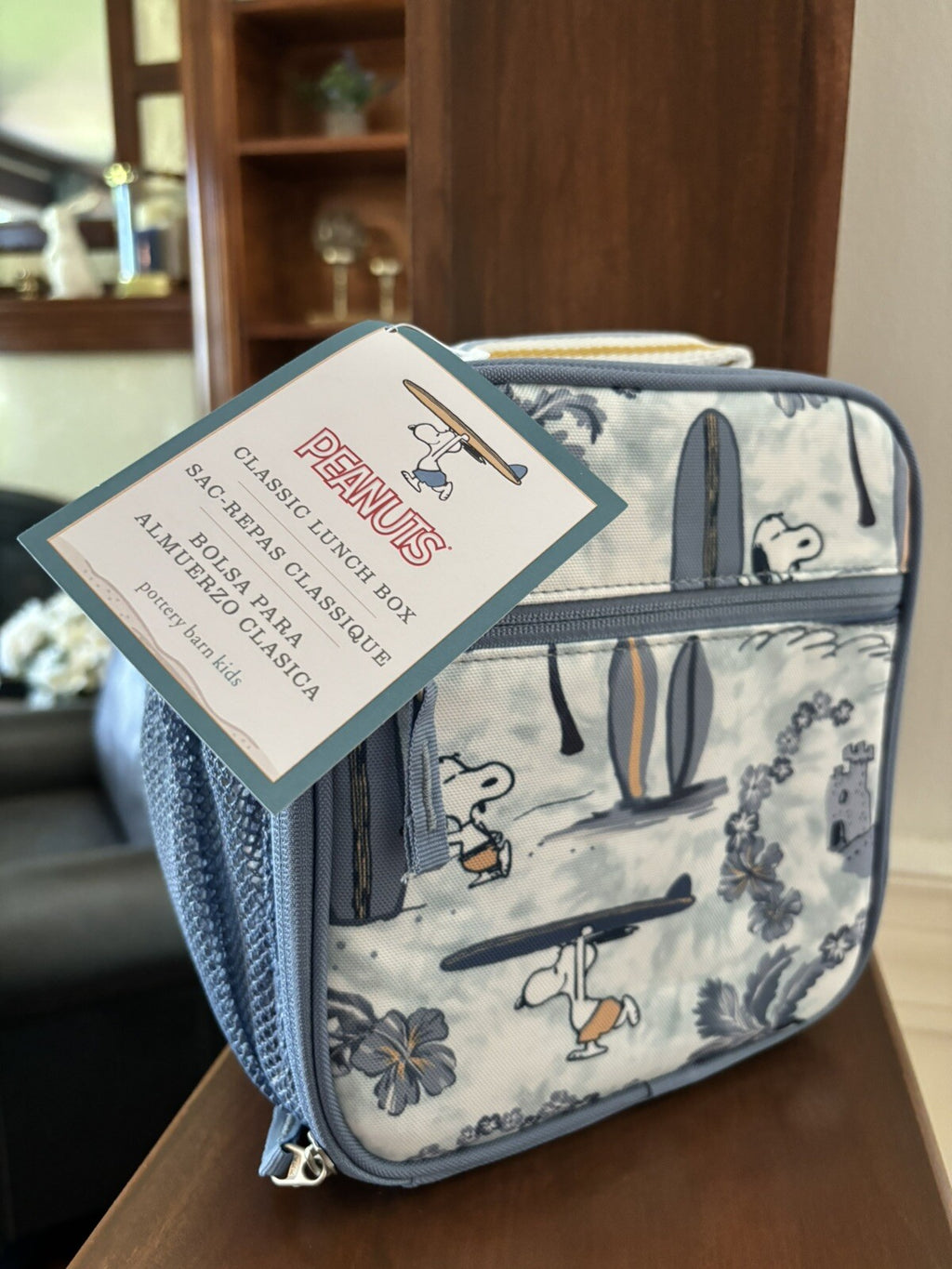Pottery barn Snoopy school LUNCH BOX Bag Peanuts SET Disney travel gift pre-k =