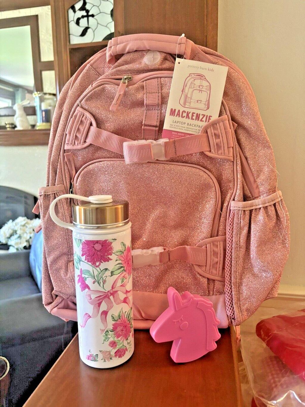School Pottery barn BACKPACK glitter+ LoveShack Water Hello Kitty Floral+Bag??