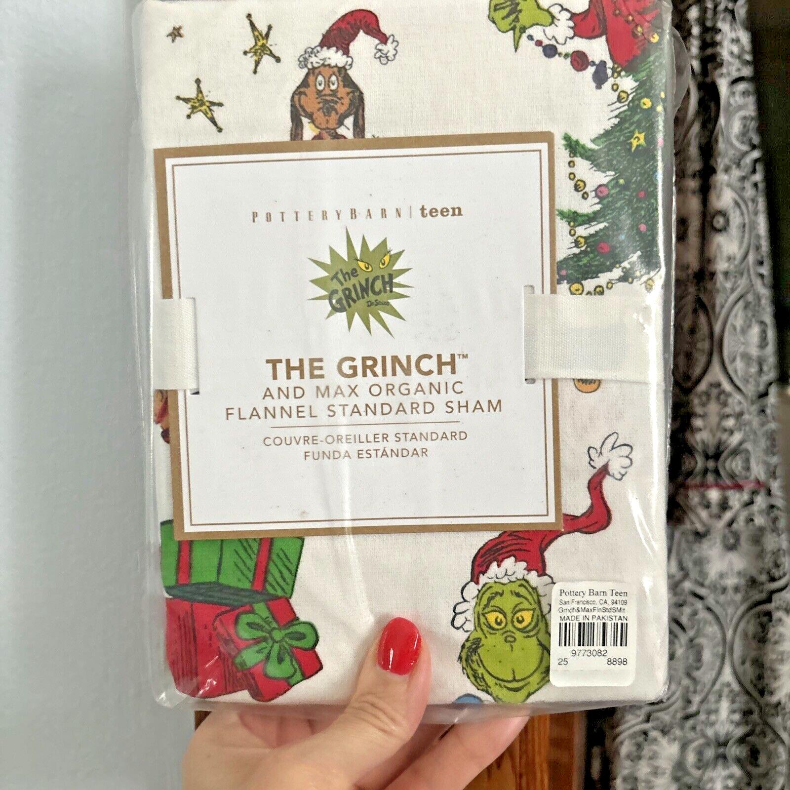 Pottery Barn Grinch Christmas pillow Sham Dr Seuss Holiday Disney Gift party ]