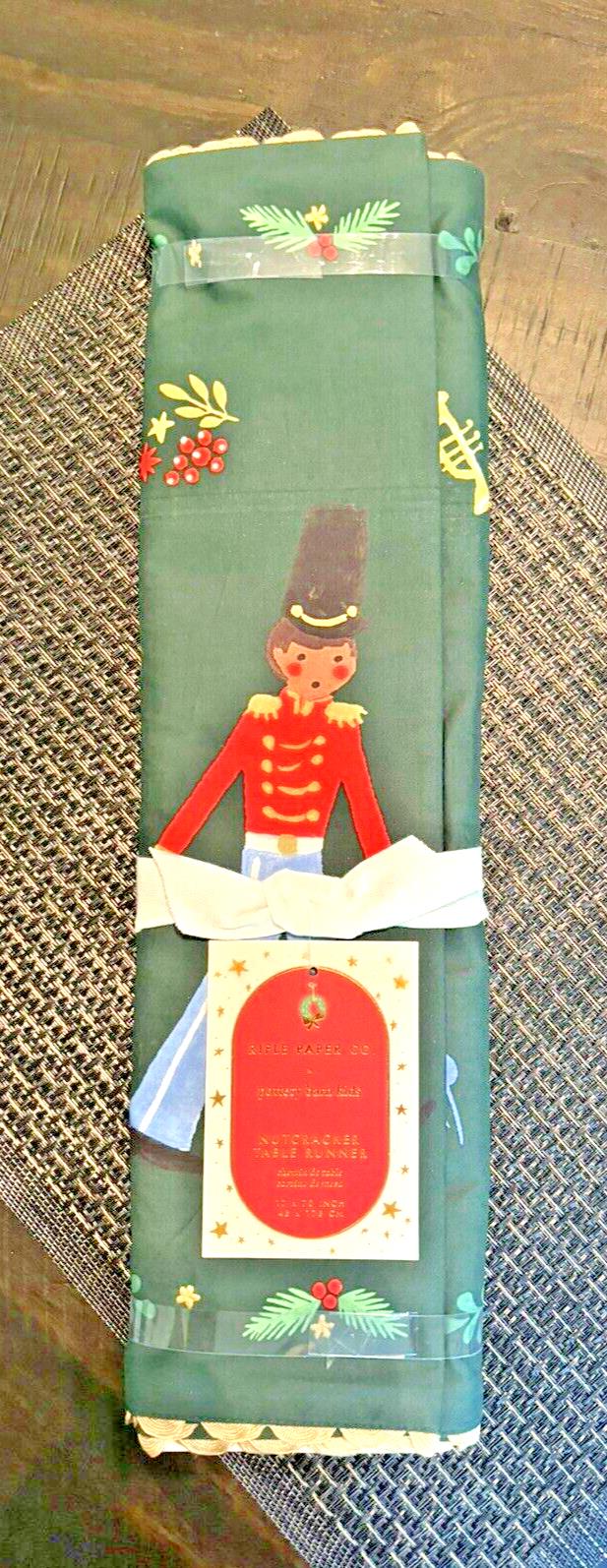 Pottery Barn Holiday Christmas Table runner Nutcracker gift party Rifle co doll