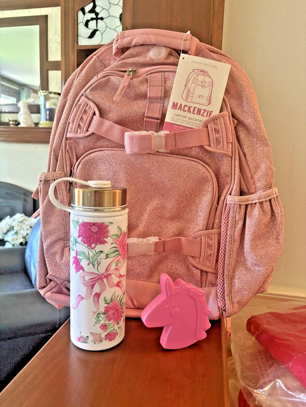 School Pottery barn BACKPACK glitter+ LoveShack Water Hello Kitty Floral+Bag??