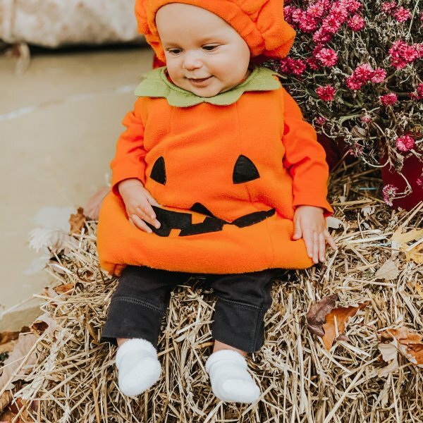 Pottery Barn 3-6 Month Pumpkin costume Disney baby Halloween outfit party kid ]