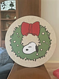 Pottery Barn Snoopy Disney Peanuts holiday Christmas party placemat kid SET 4 a
