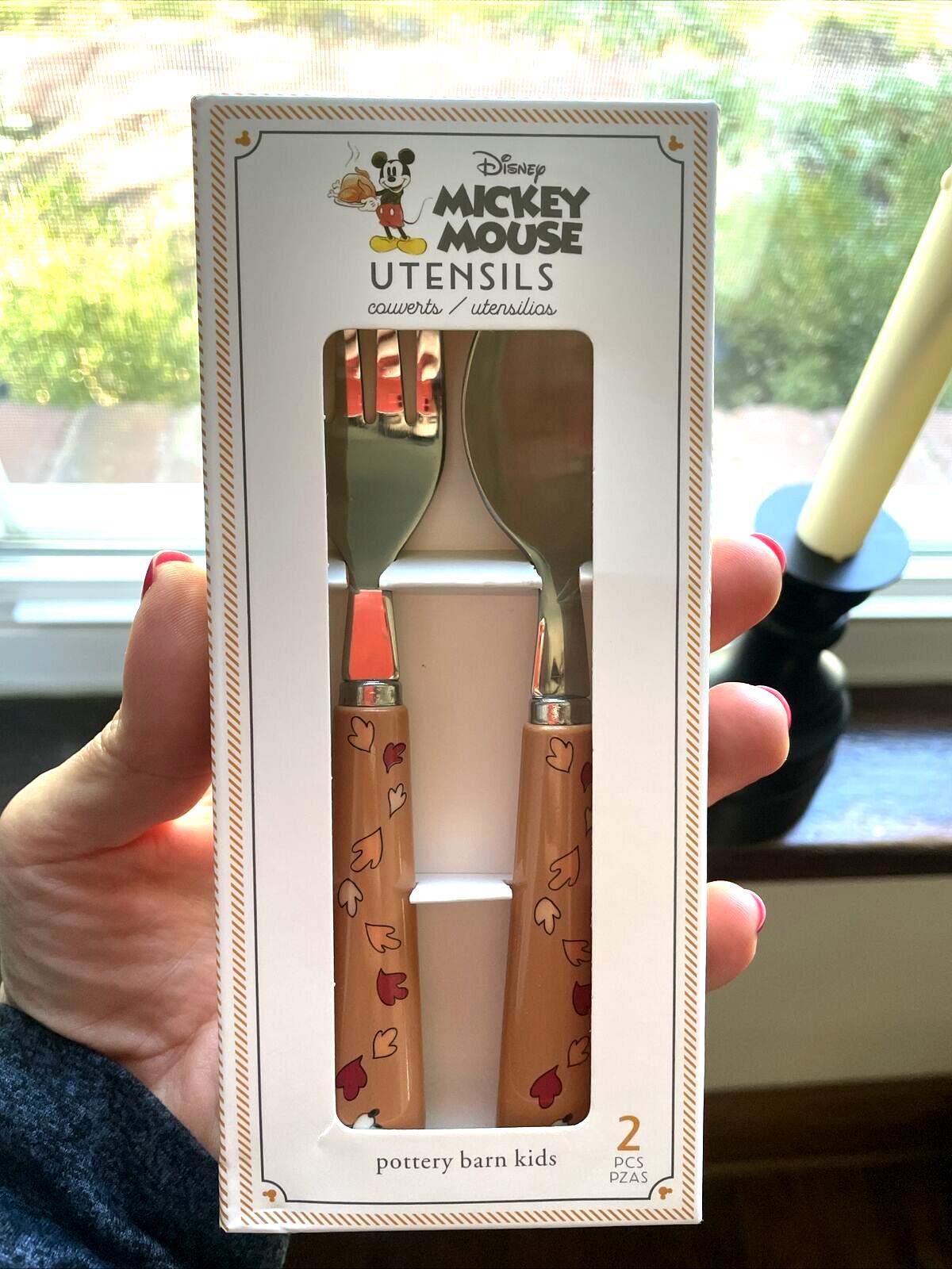 Disney school Pottery Barn Mickey Mouse holiday Thanksgiving Utensil party `