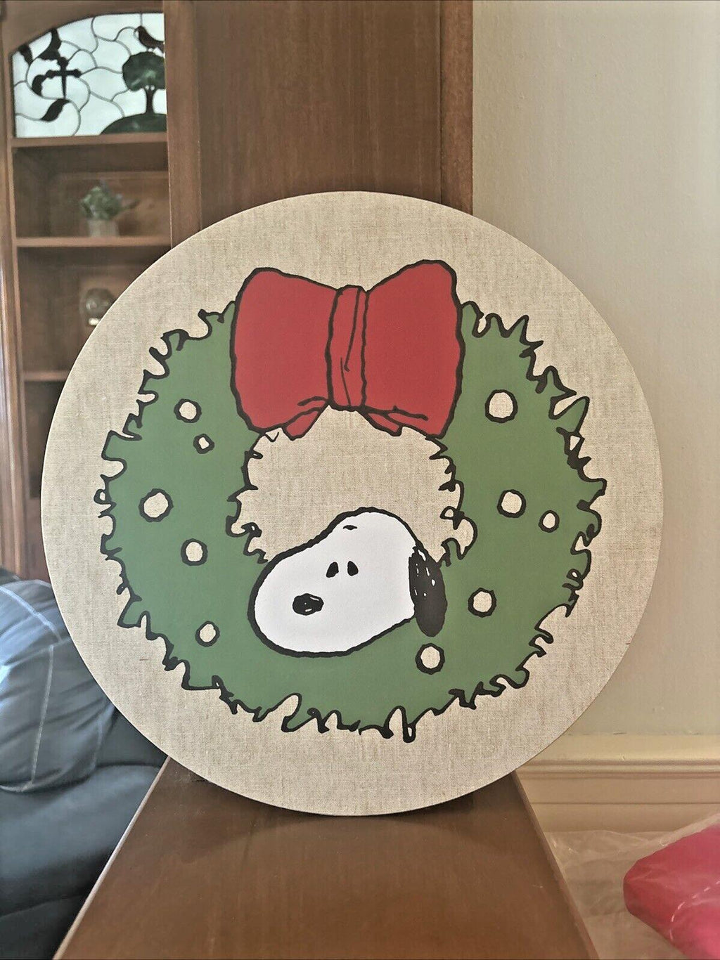Pottery Barn Snoopy Disney Peanuts holiday Christmas party placemat kid SET 4 a