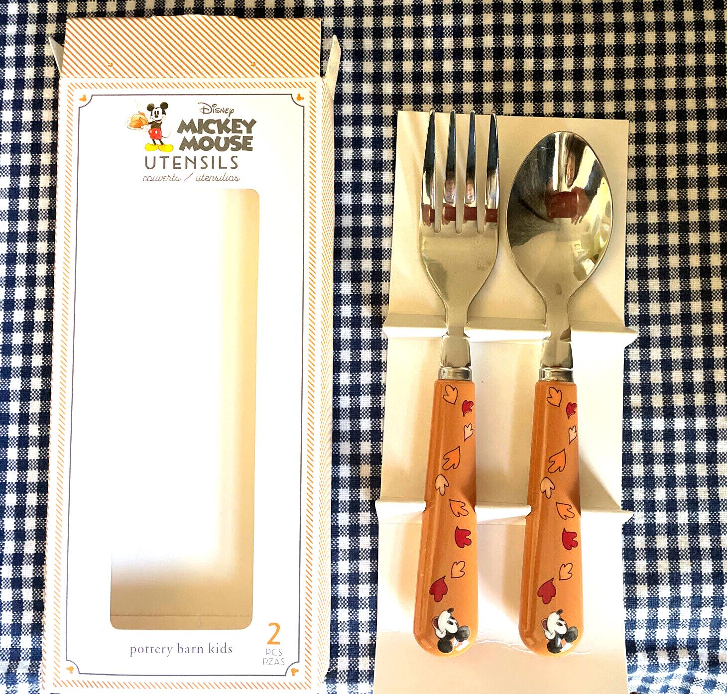 Disney school Pottery Barn Mickey Mouse holiday Thanksgiving Utensil party `
