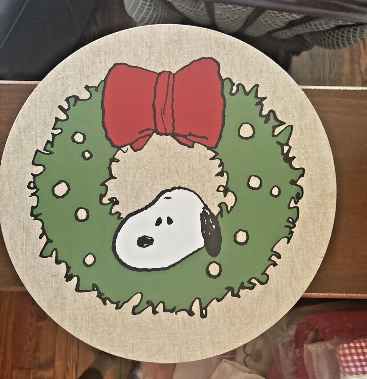 Pottery Barn Snoopy Disney Peanuts holiday Christmas party placemat kid SET 4 a