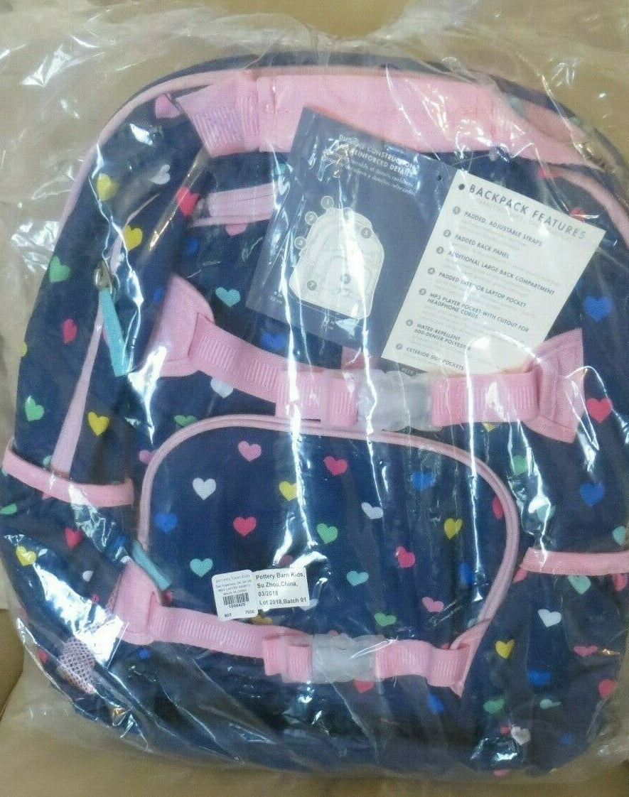 Pottery Barn School Disney LARGE BACKPACK ?? Heart +WATER travel girl gift Set n