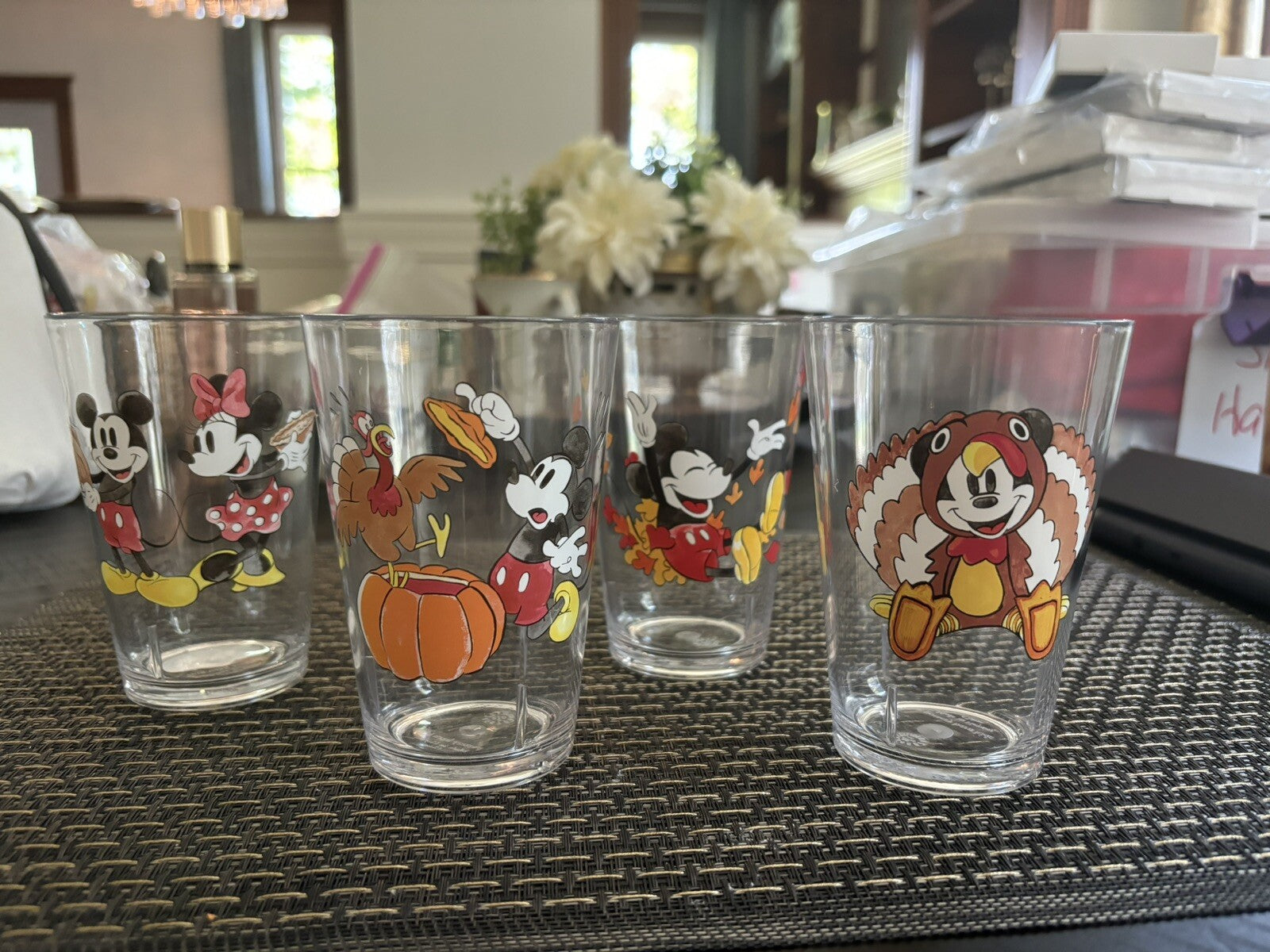 Pottery Barn Mickey Mouse Disney Dinner Cup SET Thanksgiving holiday party gift