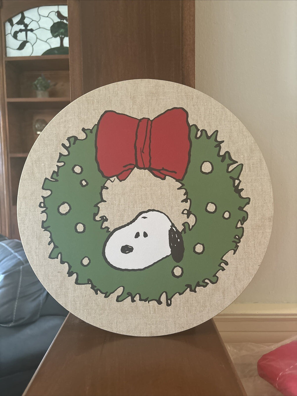 Pottery Barn Snoopy Disney Peanuts holiday Christmas party placemat kid SET 4 a