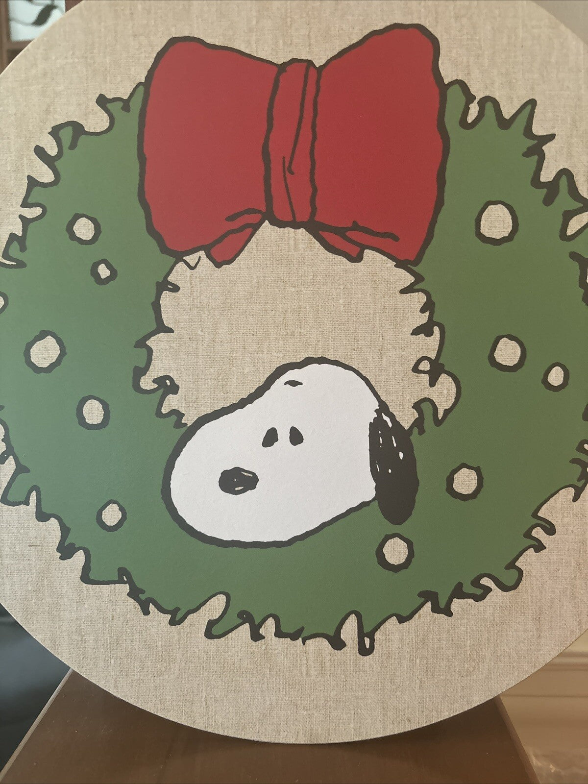Pottery Barn Snoopy Disney Peanuts holiday Christmas party placemat kid SET 4 a