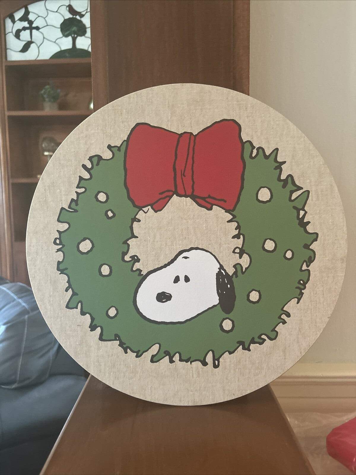 Pottery Barn Snoopy Disney Peanuts holiday Christmas party placemat kid SET 4 a