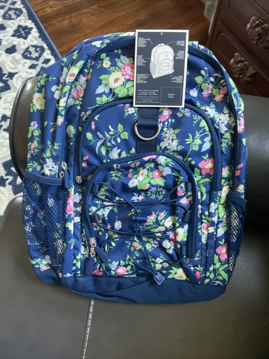 Pottery barn School Floral Large BACKPACK+Lunch Box flower teen bag girl kid .