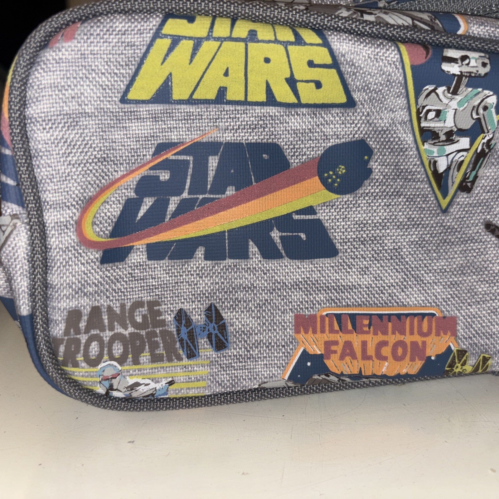 Pottery Barn School disney STAR WARS SOLO PENCIL CASE superhero Travel Bag Boy .