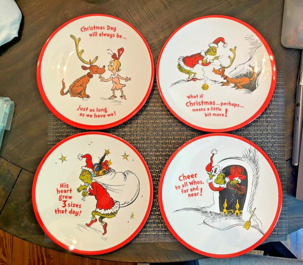 Pottery Barn GRINCH Seuss Disney holiday Christmas party Kid DINNER SET SET 8
